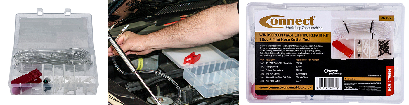 Useful windscreen washer pipe repair kit from Connect Workshop Consumables