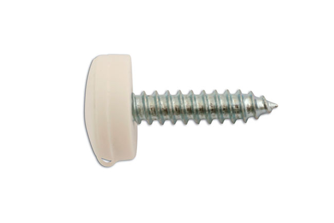 30633 Anti-theft number plate screws - white.