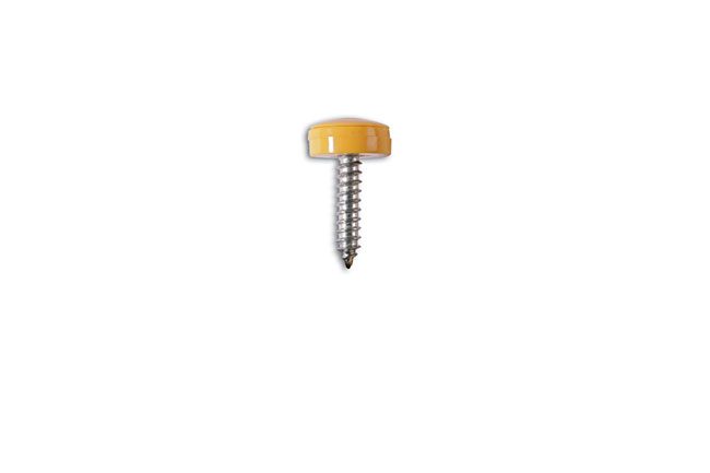 31539 Number plate fixing screws with yellow cap.