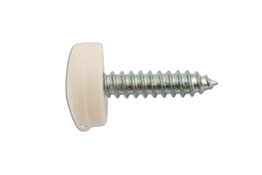 30633 Anti-theft number plate screws - white.