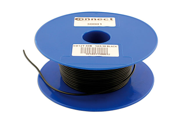 Laser Tools 30001 Black Single Core Auto Cable 14/0.30 50m