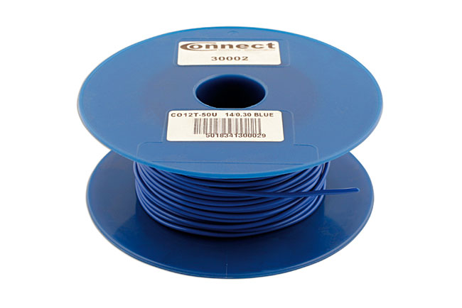 Laser Tools 30002 Blue Single Core Auto Cable 14/0.30 50m