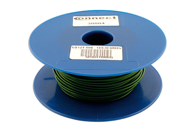 Laser Tools 30004 Green Single Core Auto Cable 14/0.30 50m