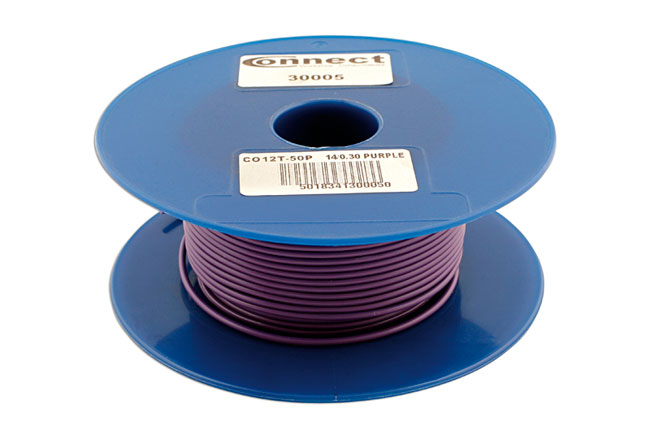 Laser Tools 30005 Purple Single Core Auto Cable 14/0.30 50m