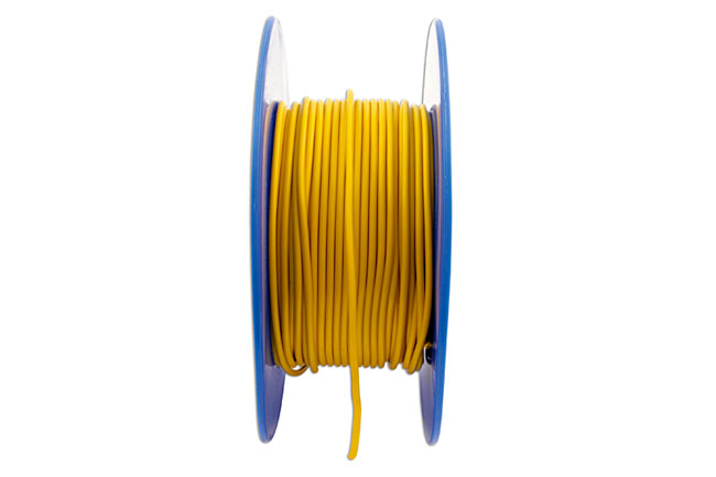 Laser Tools 30037 Yellow Thin Wall Single Core Cable 28/0.30 50m