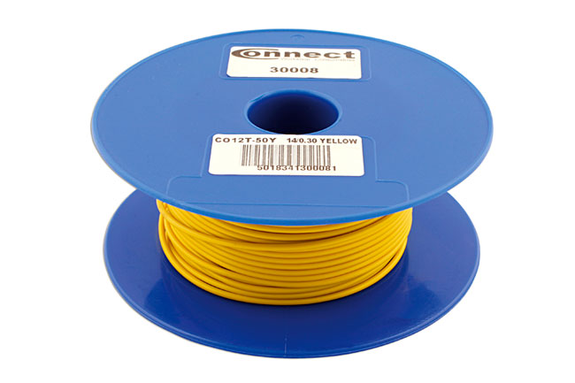 Laser Tools 30008 Yellow Single Core Auto Cable 14/0.30 50m