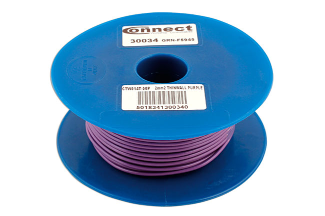 Laser Tools 30034 Purple Thin Wall Single Core Cable 28/0.30 50m