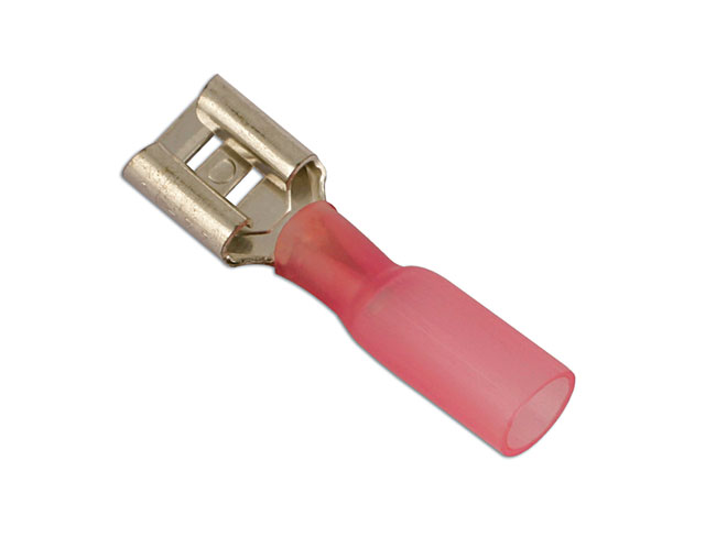 Laser Tools 30165 Red Heat Shrink Female Push-on Terminal 6.3mm 25pc