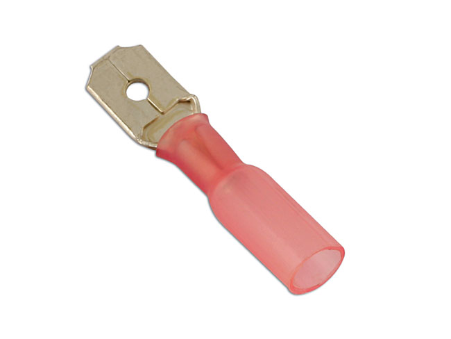 Laser Tools 30166 Red Heat Shrink Male Push-on Terminal 6.3mm 25pc