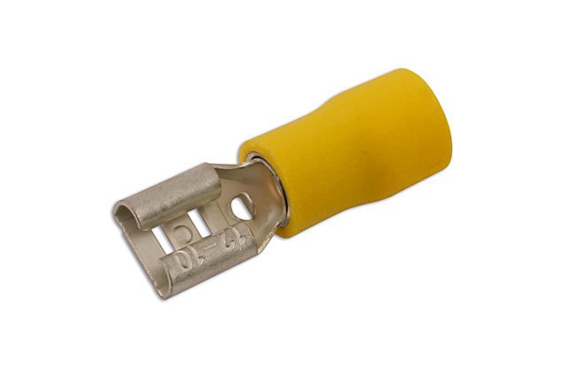 Laser Tools 30210 Yellow Female Push-On Terminal  6.3mm 100pc