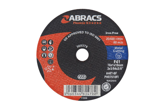 Laser Tools 30459 Abracs Extra Thin Flat Cutting Discs 75mm x 1.0mm 5pc