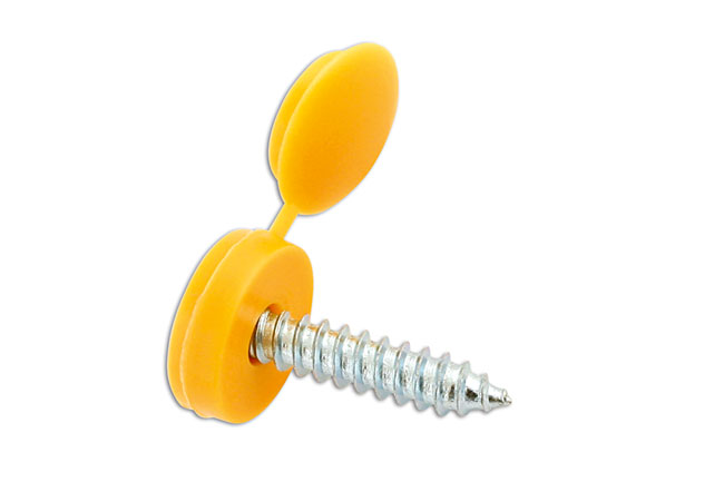 Laser Tools 30634 Number Plate Security Screws 6 x 20mm Yellow Cap 100pc
