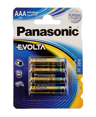 Laser Tools 30645 Panasonic Evolta AAA Battery 4pc x 12