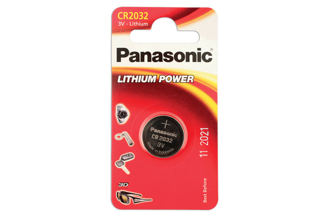 Laser Tools 30663 Panasonic Coin Cell Battery CR2032 3V 1pc x 12