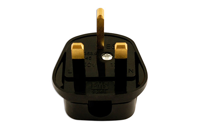 Laser Tools 30677 High Impact Black Plug Tops 13A 10pc