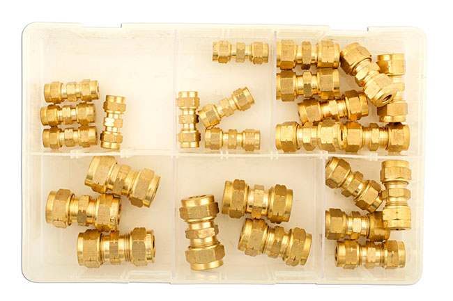Laser Tools 31879 Assorted Metric Brass Tube Couplings 25pc