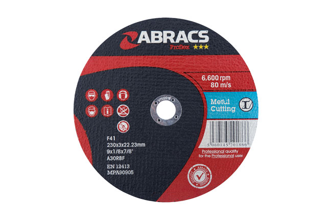 Connect 32060 Abracs 230mm x 3.0mm Flat Cutting Discs 25pc