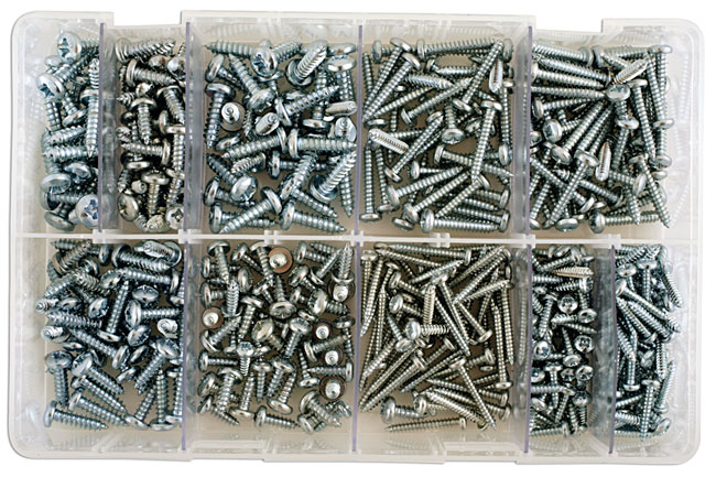 Laser Tools 35000 Assorted Self Tapping Pan Pozi Screws 4-10 Box 700pc