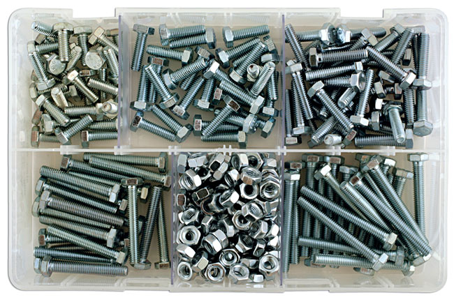 Laser Tools 35010 Assorted M6 x 1.0 Bolts & Nuts 295pc
