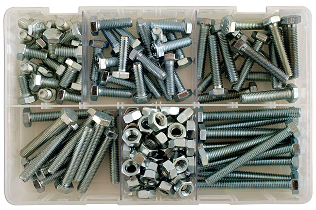 Laser Tools 35011 Assorted M8 x 1.25 Bolts & Nuts 154pc