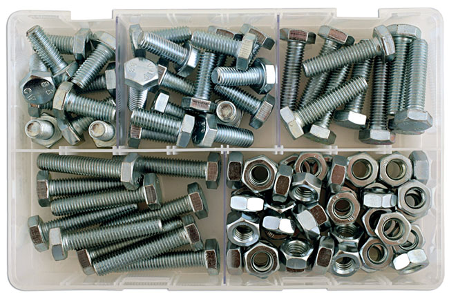 Laser Tools 35012 Assorted M10 Bolts & Nuts Box 88pc