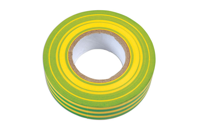 Laser Tools 30378 Green & Yellow PVC Insulation Tape 19mm x 20m 10pc