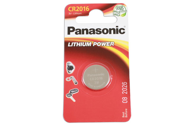 Laser Tools 36907 Panasonic Coin Cell Battery CR2016 1pc