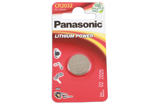 Laser Tools 36909 Panasonic Coin Cell Battery CR2032 1pc