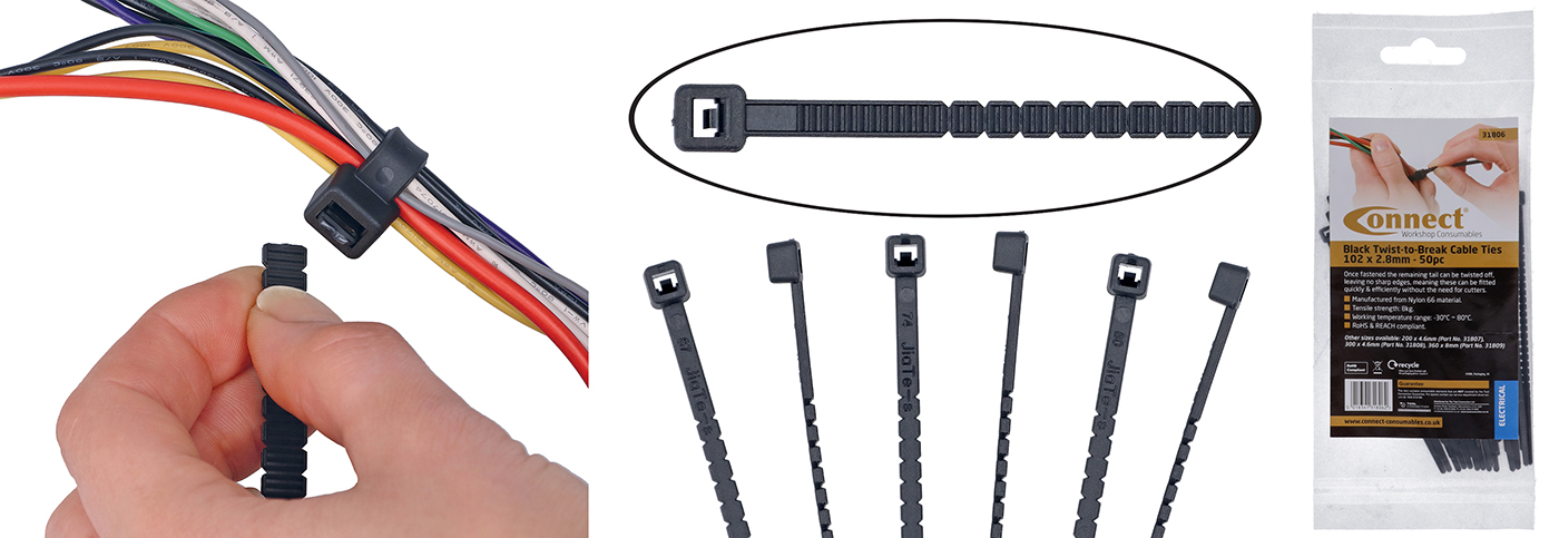Connect Workshop Consumables introduces twist-to-break cable ties 