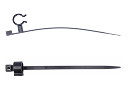 Useful cable ties feature a swivelling C-clip for secure mounting