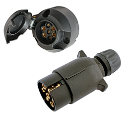 Replacement caravan and trailer 7-pin 12N plugs and sockets from Connect Workshop Consumables