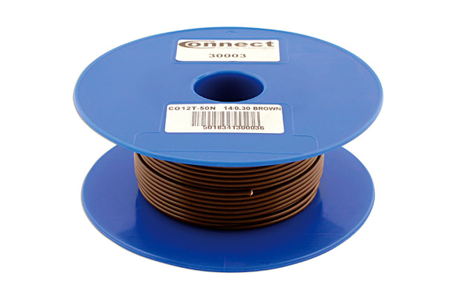 Laser Tools 30003 Brown Single Core Auto Cable 14/0.30 50m