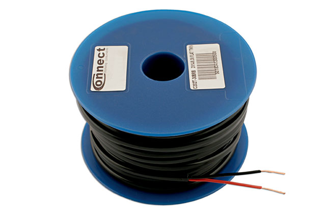 Laser Tools 30050 Black/Red Flat Twin Core Auto Cable 14/0.30 30m