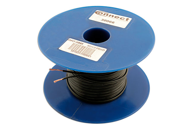 Laser Tools 30066 Black/Red Twin Core Speaker Cable  24/0.20 6A 30m