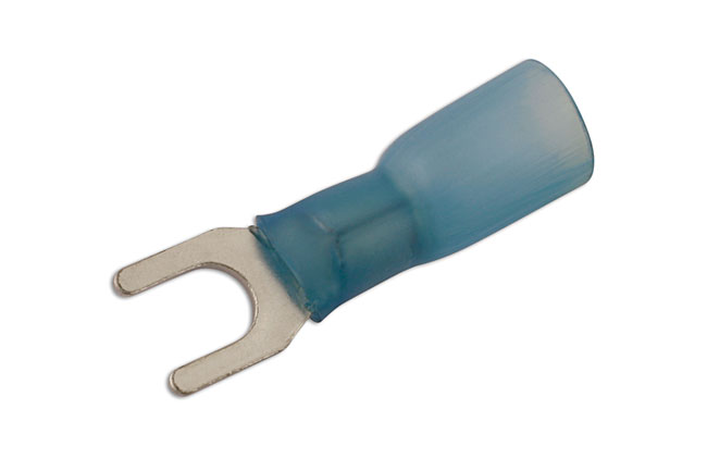 Laser Tools 30204 Blue Heat Shrink Fork Terminal 4.0mm 25pc