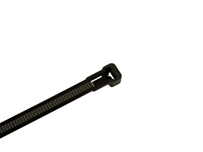 Laser Tools 30301 Releasable Black Cable Tie 250mm x 7.5mm 100pc