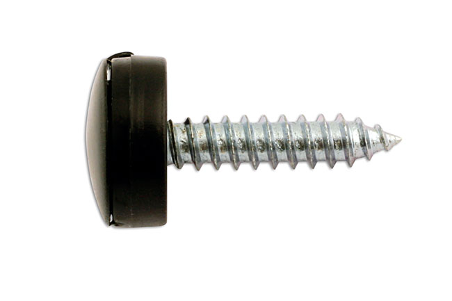 30635 Number Plate Security Screws 6 x 20mm Black Cap 100pc