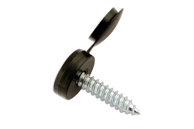 Laser Tools 30635 Number Plate Security Screws 6 x 20mm Black Cap 100pc