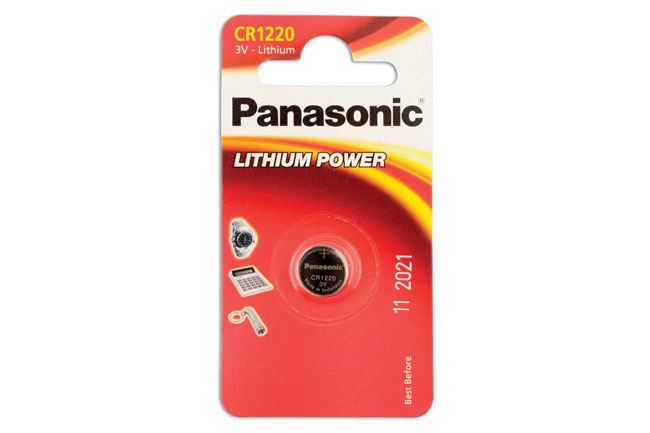 30658 Panasonic Coin Cell Battery CR1220 3V 1pc x 12