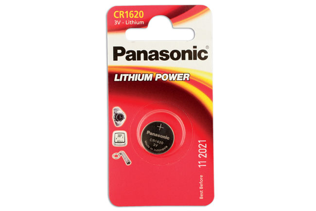 30660 Panasonic Coin Cell Battery CR1620 3V 1pc x 12