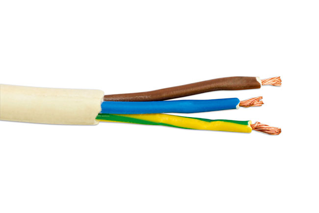 Laser Tools 30673 White 3 Core Mains Cable  6A 50m