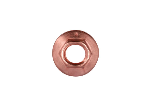 30742 Copper Flashed Nut Flanged & Self Locking M8 x 1.25 x 10mm Hex 5pc