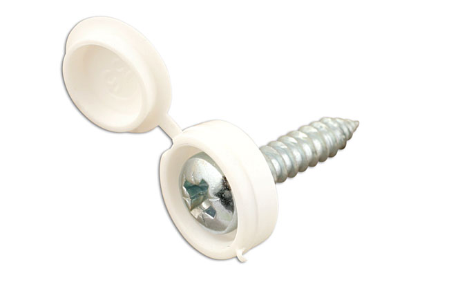 Laser Tools 31538 Self Tapping Screws 8 x 3/4" White Cap 100pc