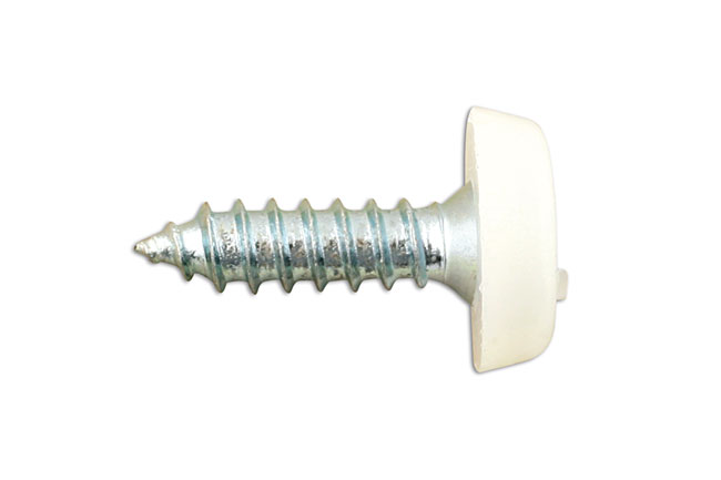 31542 Number Plate Screw 10 x 3/4" White Polytop 100pc