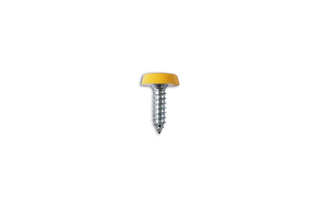 31543 Number Plate Screw 10 x 3/4" Yellow Polytop 100pc