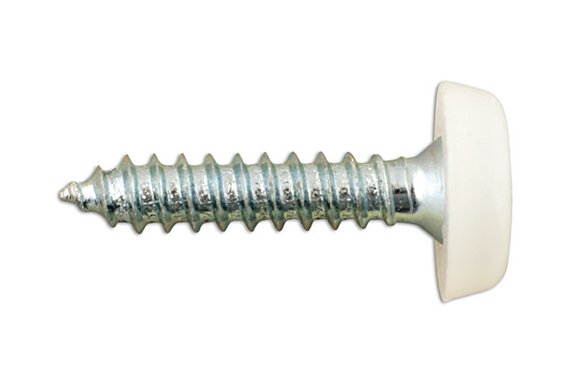 31546 Number Plate Screw 10 x 1" White Polytop 100pc