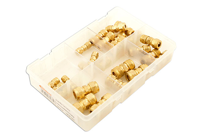 Laser Tools 31879 Assorted Metric Brass Tube Couplings 25pc