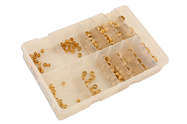 Laser Tools 31887 Assorted Metric Brass Barrel & Stepped Olives 200pc