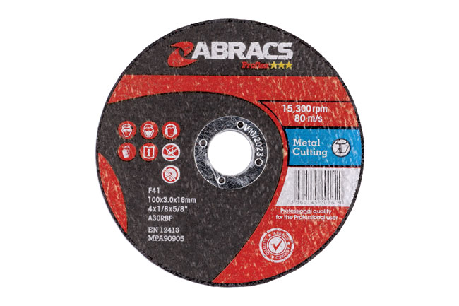 32058 Abracs Flat Cutting Discs 100mm x 3.0mm 25pc