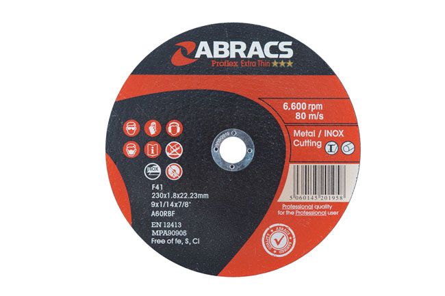 32071 Abracs Extra Thin Flat Cutting Discs 230mm x 1.8mm 25pc